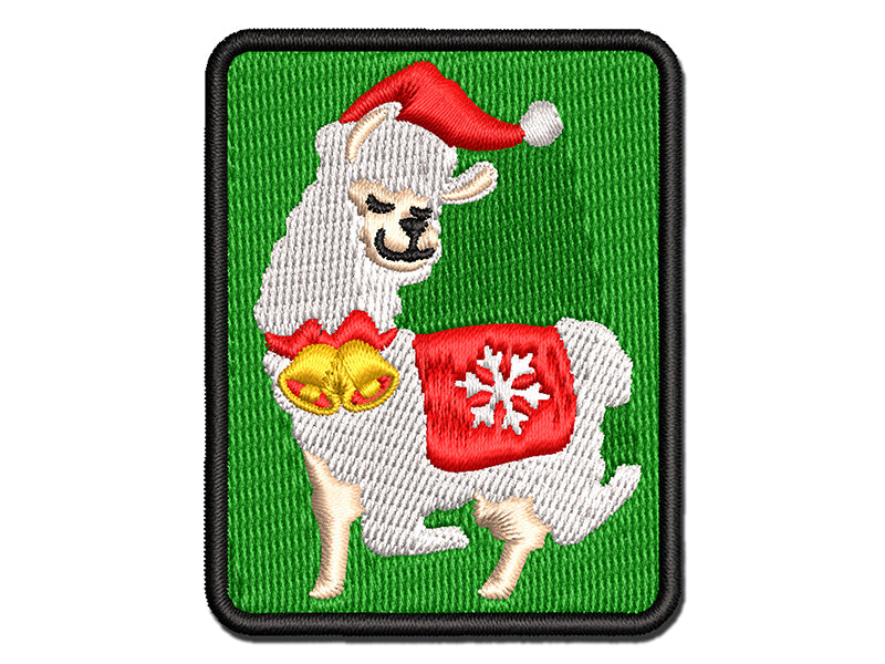 Fabulous Holiday Christmas Alpaca Multi-Color Embroidered Iron-On or Hook & Loop Patch Applique