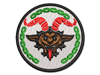 Krampus with Chains Christmas Holiday Monster Multi-Color Embroidered Iron-On or Hook & Loop Patch Applique