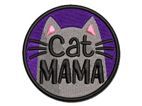 Cat Mama Mom Multi-Color Embroidered Iron-On or Hook & Loop Patch Applique