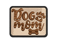 Dog Mom Paw Print Multi-Color Embroidered Iron-On or Hook & Loop Patch Applique