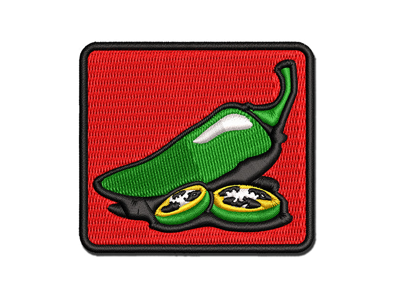 Jalapeno Hot Pepper with Seeds Multi-Color Embroidered Iron-On or Hook & Loop Patch Applique