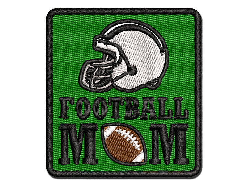 Football Mom Helmet Multi-Color Embroidered Iron-On or Hook & Loop Patch Applique
