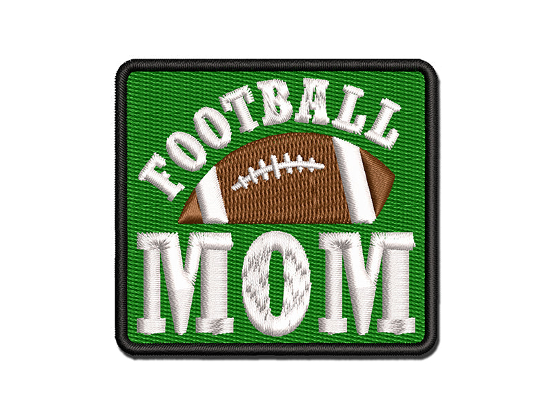 Football Mom Multi-Color Embroidered Iron-On or Hook & Loop Patch Applique