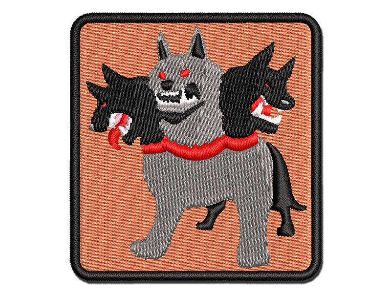 Cerberus Three Headed Hell Hound Dog Hades Greek Mythology Multi-Color Embroidered Iron-On or Hook & Loop Patch Applique