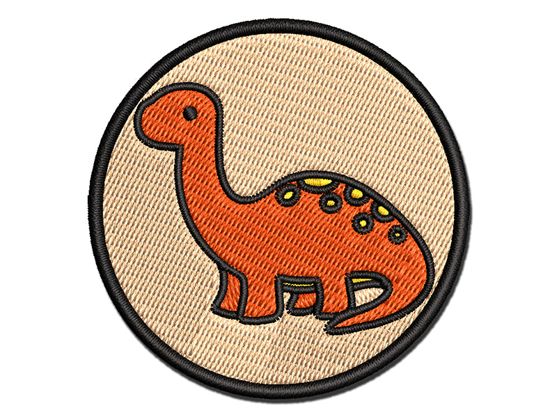 Baby Nursery Brontosaurus Dinosaur Multi-Color Embroidered Iron-On or Hook & Loop Patch Applique