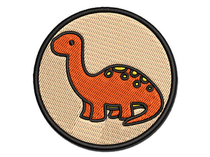 Baby Nursery Brontosaurus Dinosaur Multi-Color Embroidered Iron-On or Hook & Loop Patch Applique