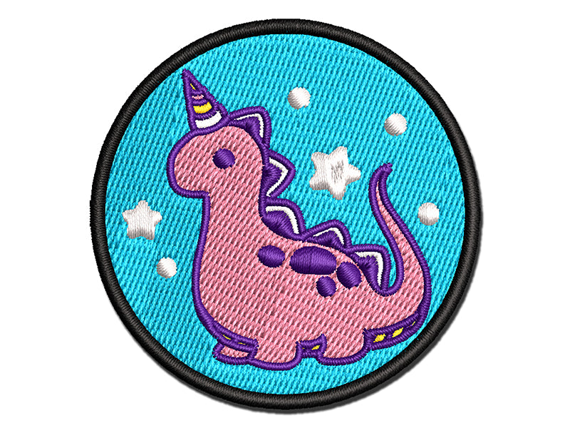 Baby Nursery Dinocorn Dinosaur Unicorn Multi-Color Embroidered Iron-On or Hook & Loop Patch Applique
