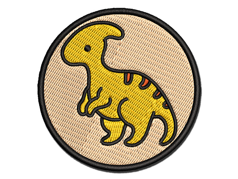 Baby Nursery Parasaurolophus Dinosaur Multi-Color Embroidered Iron-On or Hook & Loop Patch Applique
