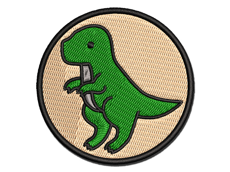 Baby Nursery T-Rex Dinosaur Multi-Color Embroidered Iron-On or Hook & Loop Patch Applique