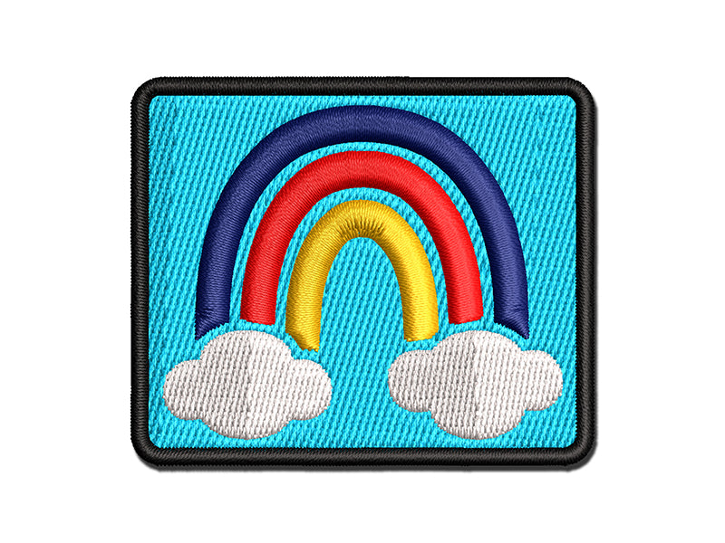 Cute Rainbow Clouds Peace Love Multi-Color Embroidered Iron-On or Hook & Loop Patch Applique