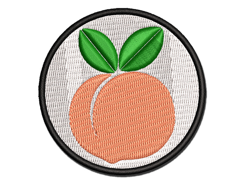 Plump Peach Multi-Color Embroidered Iron-On or Hook & Loop Patch Applique