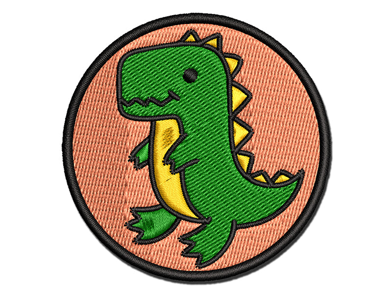 Sweet Kawaii Dinosaur Multi-Color Embroidered Iron-On or Hook & Loop Patch Applique