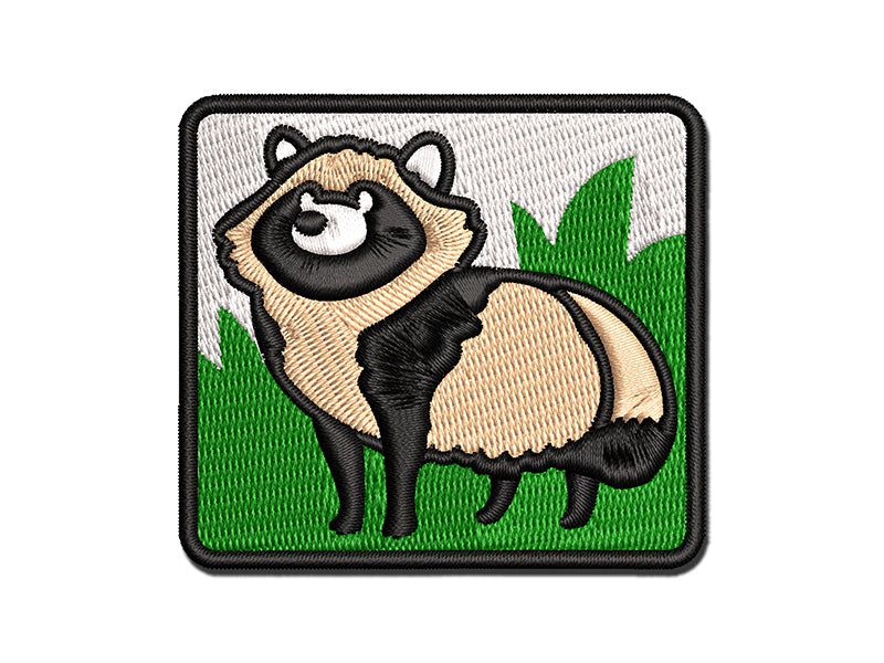 Alert Tanuki Japanese Raccoon Dog Multi-Color Embroidered Iron-On or Hook & Loop Patch Applique