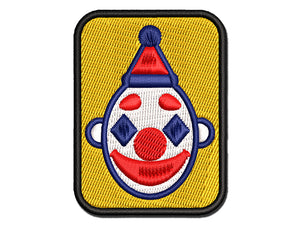 Classic Clown Head Circus Carnival Multi-Color Embroidered Iron-On or Hook & Loop Patch Applique