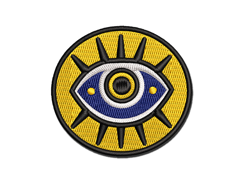 Nazar Evil Eye Hamsa Curse Protection Multi-Color Embroidered Iron-On or Hook & Loop Patch Applique