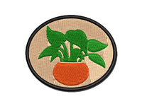 Potted Plant Pothos Devils Ivy Multi-Color Embroidered Iron-On or Hook & Loop Patch Applique