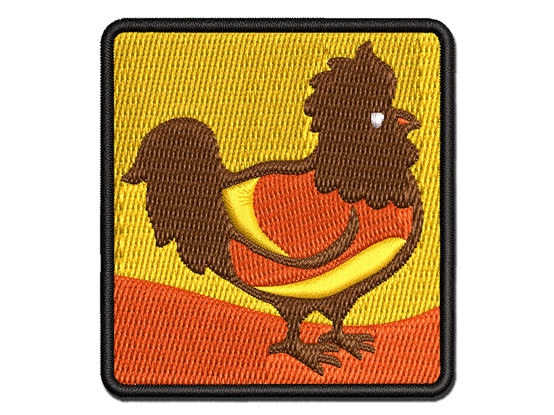 Proud Little Rooster Chicken Multi-Color Embroidered Iron-On or Hook & Loop Patch Applique