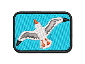 Seagull In Flight Marine Bird Multi-Color Embroidered Iron-On or Hook & Loop Patch Applique