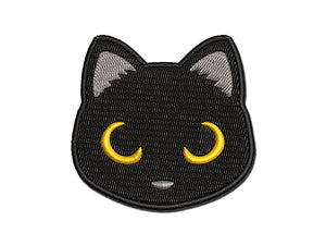 Simple Cat Head Icon Multi-Color Embroidered Iron-On or Hook & Loop Patch Applique