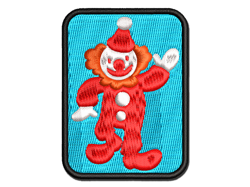 Waving Clown Circus Carnival Multi-Color Embroidered Iron-On or Hook & Loop Patch Applique