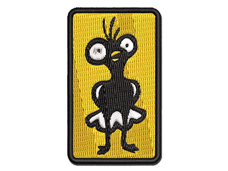 Weird Creepy Bug Eyed Bird Chicken Multi-Color Embroidered Iron-On or Hook & Loop Patch Applique