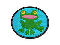 Weird Creepy Frog Multi-Color Embroidered Iron-On or Hook & Loop Patch Applique