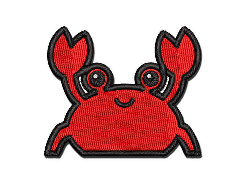 Peeking Crab Multi-Color Embroidered Iron-On or Hook & Loop Patch Applique