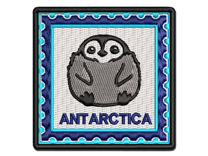 Antarctica Travel Baby Emperor Penguin Multi-Color Embroidered Iron-On or Hook & Loop Patch Applique