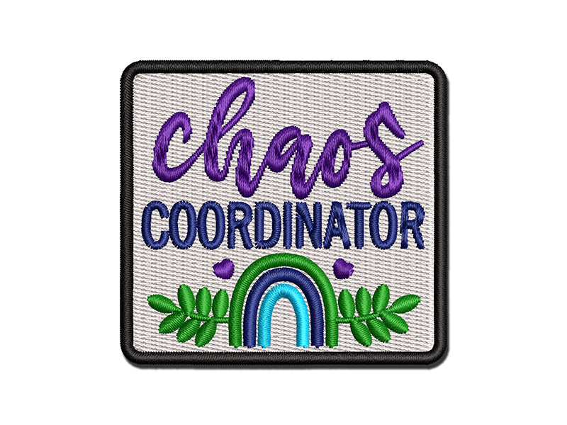 Chaos Coordinator Rainbow Multi-Color Embroidered Iron-On or Hook & Loop Patch Applique