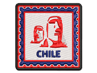 Chile Travel Easter Island Statues Multi-Color Embroidered Iron-On or Hook & Loop Patch Applique