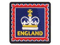 England Travel Royal Crown Family Multi-Color Embroidered Iron-On or Hook & Loop Patch Applique