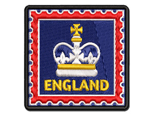 England Travel Royal Crown Family Multi-Color Embroidered Iron-On or Hook & Loop Patch Applique