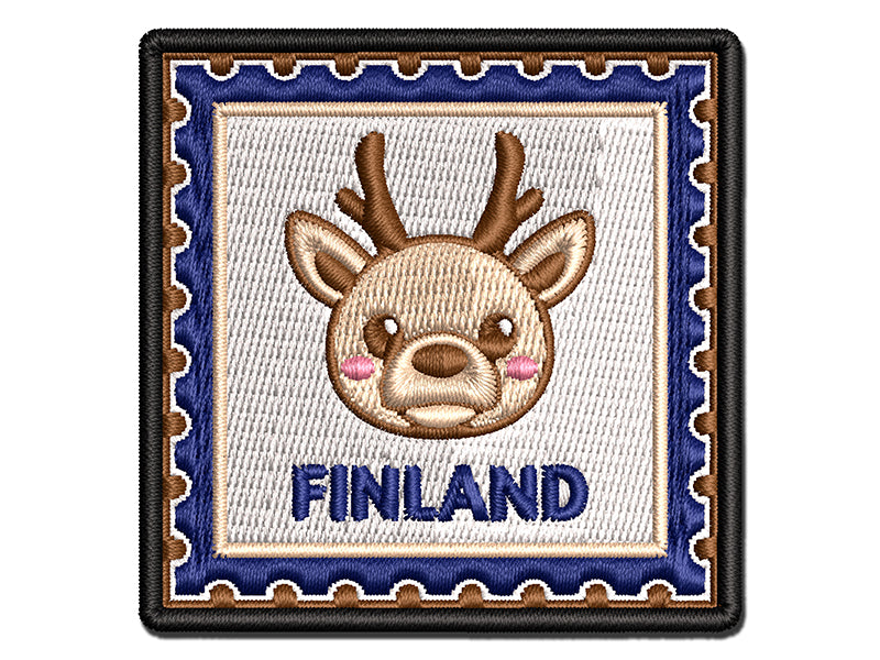 Finland Travel Reindeer Multi-Color Embroidered Iron-On or Hook & Loop Patch Applique