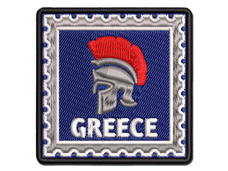 Greece Travel Ancient Greek Spartan Helmet Multi-Color Embroidered Iron-On or Hook & Loop Patch Applique