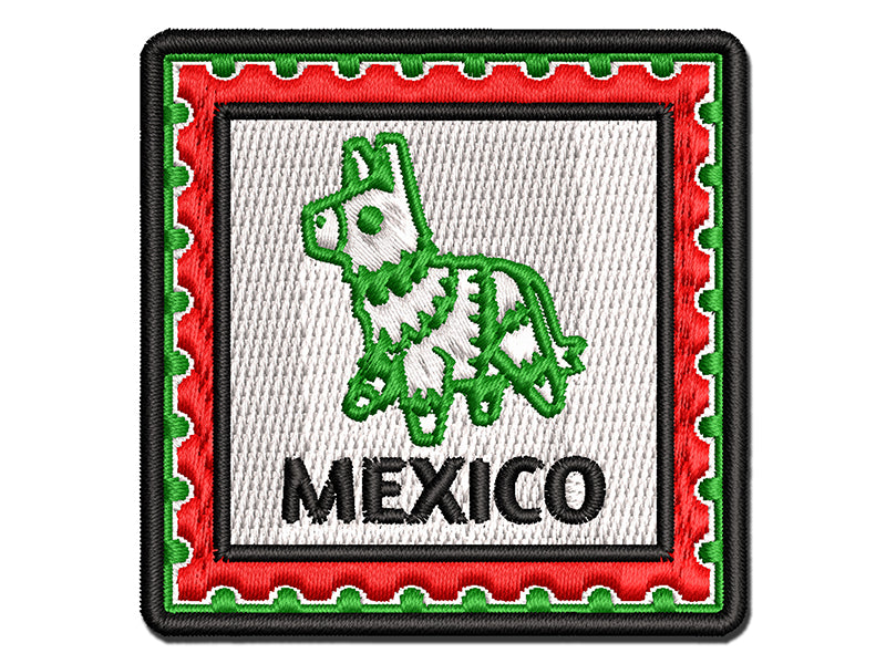 Mexico Travel Donkey Pinata Multi-Color Embroidered Iron-On or Hook & Loop Patch Applique