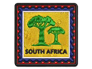 South Africa Travel Baobab Trees Multi-Color Embroidered Iron-On or Hook & Loop Patch Applique