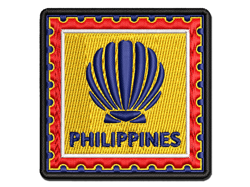 Philippines Travel Scallop Seashell Beach Ocean Multi-Color Embroidered Iron-On or Hook & Loop Patch Applique