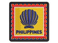 Philippines Travel Scallop Seashell Beach Ocean Multi-Color Embroidered Iron-On or Hook & Loop Patch Applique