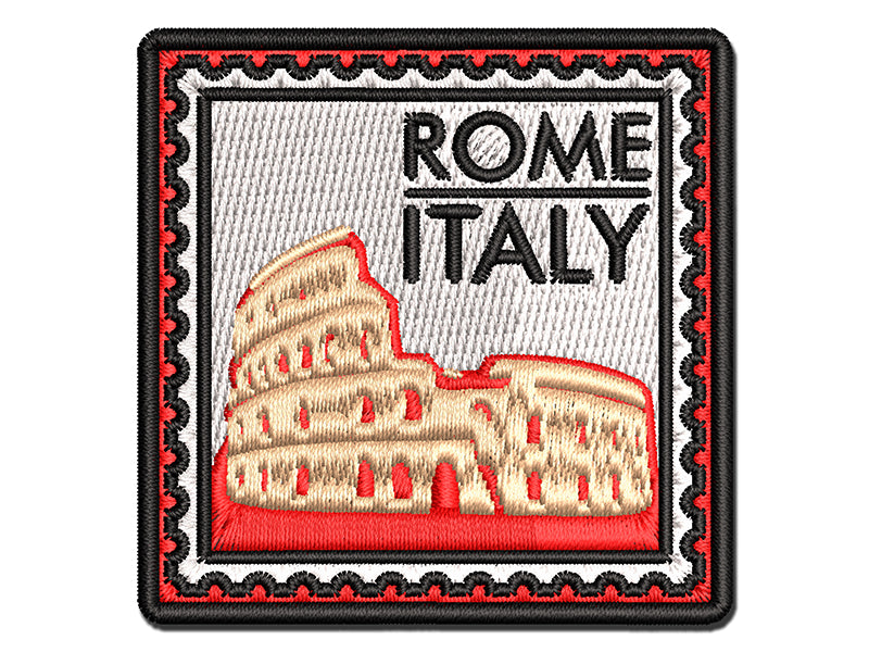 Colosseum Rome Italy Travel Landmark Multi-Color Embroidered Iron-On or Hook & Loop Patch Applique