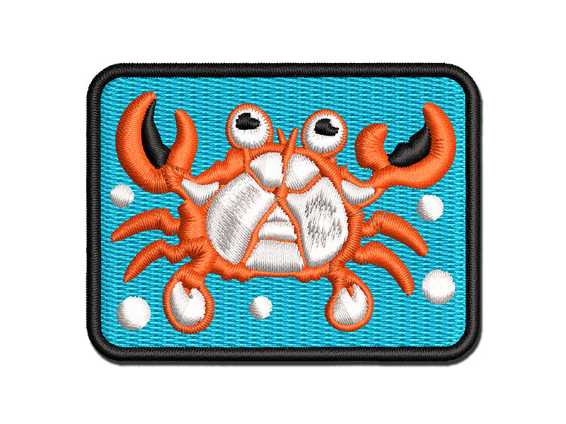 Swimming Crab Sea Creature Multi-Color Embroidered Iron-On or Hook & Loop Patch Applique