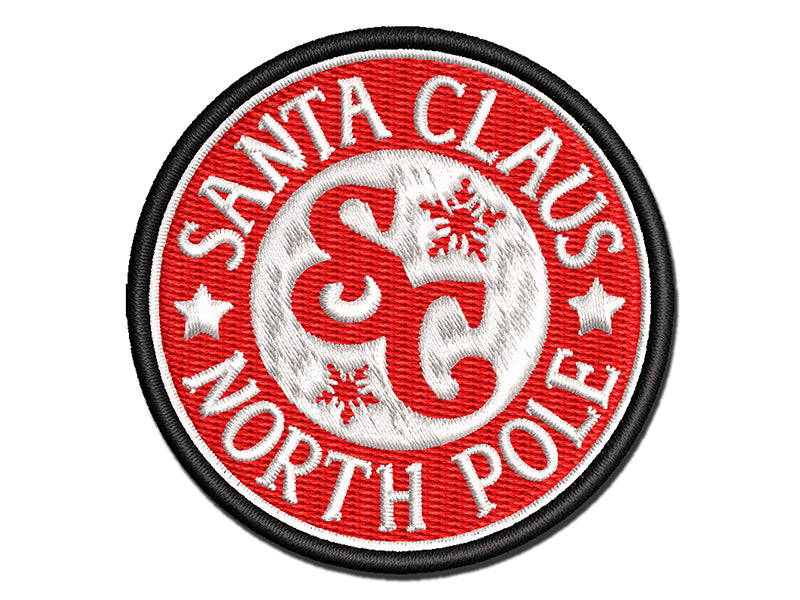 Santa Claus North Pole Christmas Multi-Color Embroidered Iron-On or Hook & Loop Patch Applique