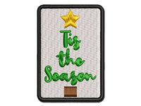 Tis the Season Christmas Tree Multi-Color Embroidered Iron-On or Hook & Loop Patch Applique