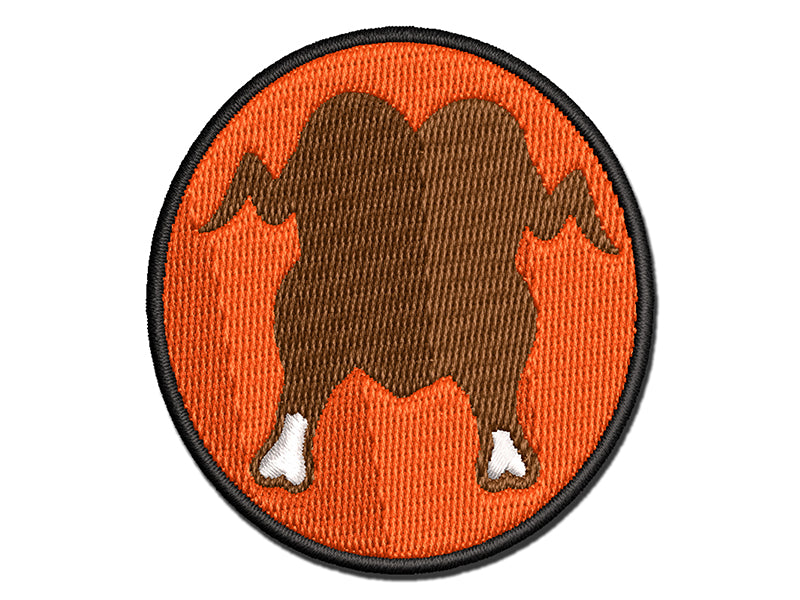 Cooked Thanksgiving Turkey Dinner Multi-Color Embroidered Iron-On or Hook & Loop Patch Applique