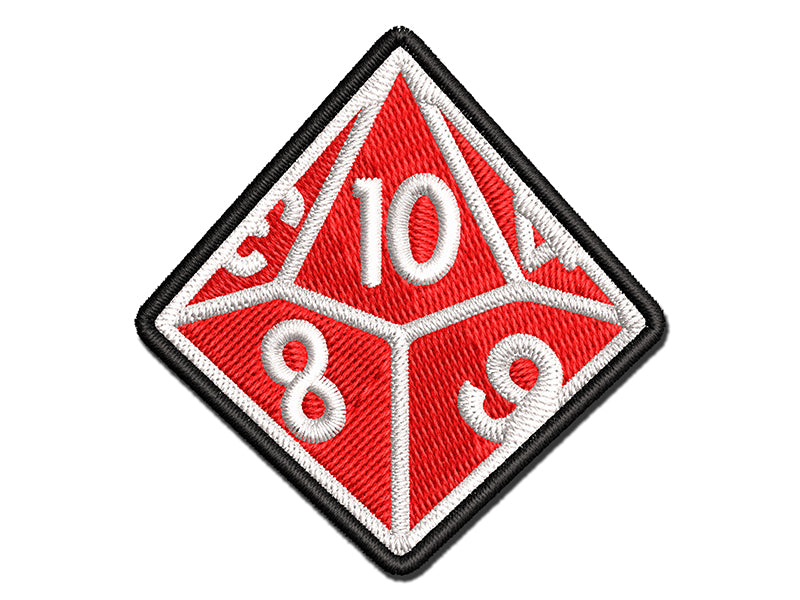 D10 10 Sided Gaming Gamer Dice Critical Role Multi-Color Embroidered Iron-On or Hook & Loop Patch Applique