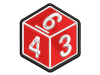 D6 6 Sided Gaming Gamer Dice Critical Role Multi-Color Embroidered Iron-On or Hook & Loop Patch Applique