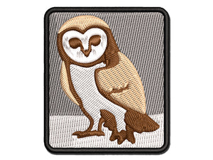 Inquisitive Barn Owl Multi-Color Embroidered Iron-On or Hook & Loop Patch Applique