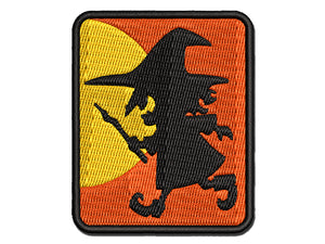 Mischievous Little Witch Wand Halloween Multi-Color Embroidered Iron-On or Hook & Loop Patch Applique