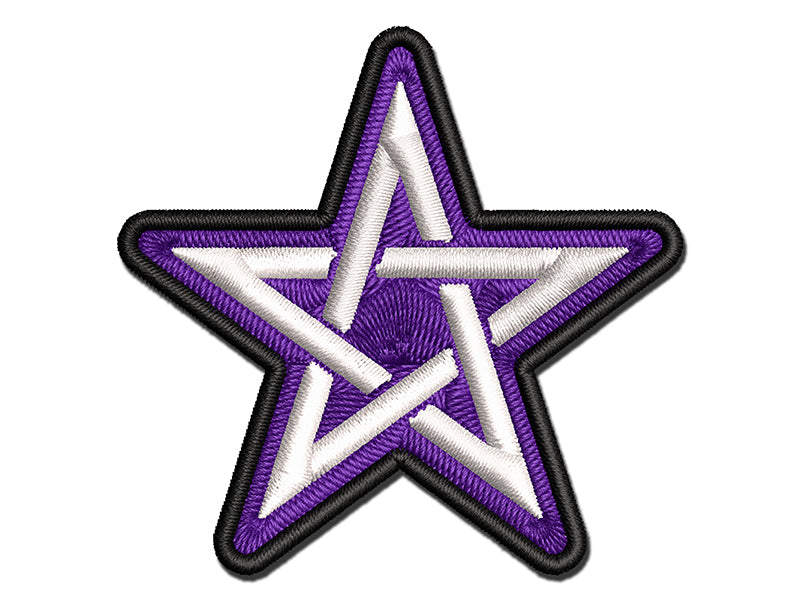 Pentacle Star Witch Wicca Occult Multi-Color Embroidered Iron-On or Hook & Loop Patch Applique