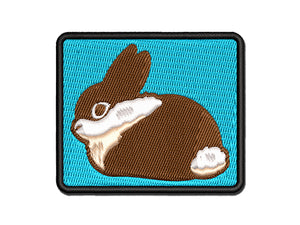 Sitting Bunny Rabbit Loaf Multi-Color Embroidered Iron-On or Hook & Loop Patch Applique