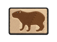 Capybara Standing Silhouette Multi-Color Embroidered Iron-On or Hook & Loop Patch Applique